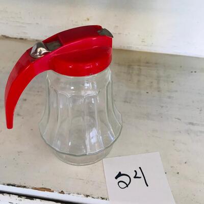 Red Topped Syrup dispenser