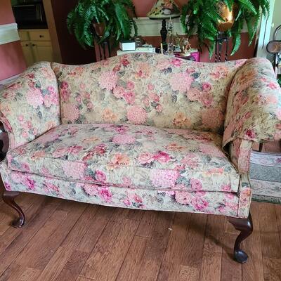 Lot 401: Floral Petite Parlor Couch made in Hickory, NC