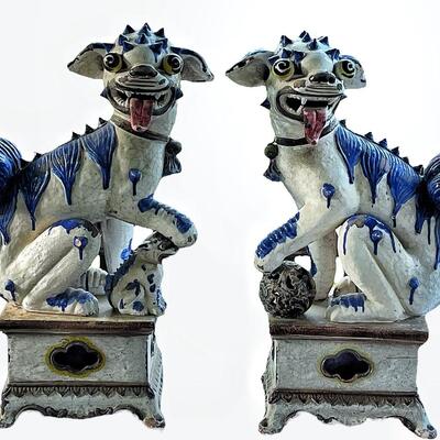 Two Early 20th century Foo Dogs