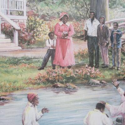 African American Art Work Church Baptism - Print