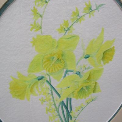 Framed Yellow Flower Painting
