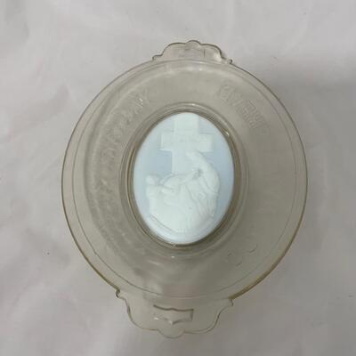 .64. Milk Glass Candlestick | Rare Bread Plate | c. 1875