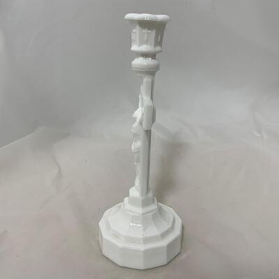 .64. Milk Glass Candlestick | Rare Bread Plate | c. 1875