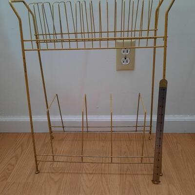 Vintage Yellow Wire Media Rack