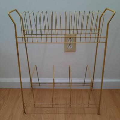 Vintage Yellow Wire Media Rack