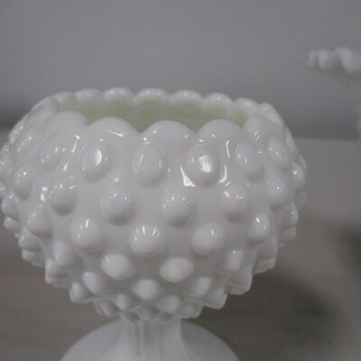 Collection of Fenton Hobnail Milk Glass