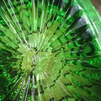 Imperial Green Iridescent Carnival Glass Marked
