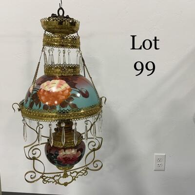 .99. Hanging Oil Lamp | All Original | c. 1880