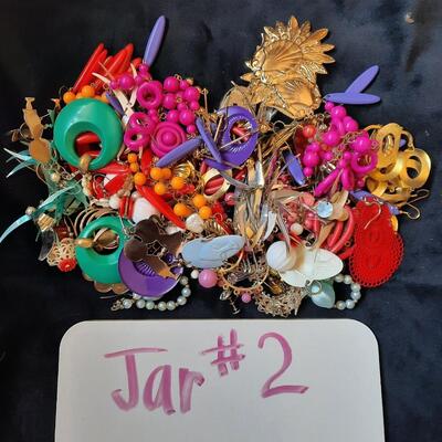 Costume Jewelry Lot of 3 Jars