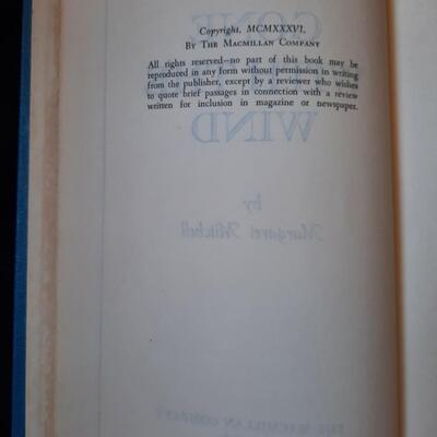 1936 Gone With the Wind Hardback Book