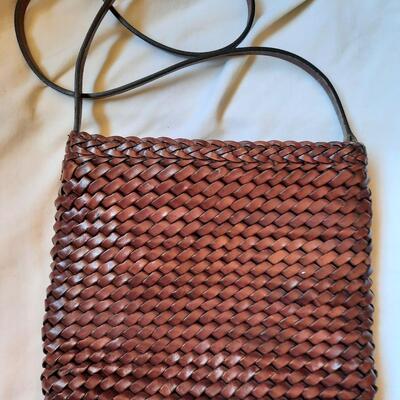Vintage Braided Leather Brown Shoulder Bag