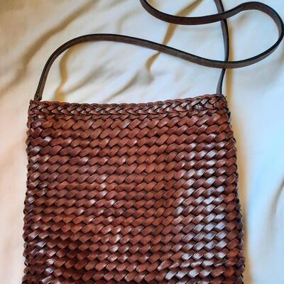 Vintage Braided Leather Brown Shoulder Bag