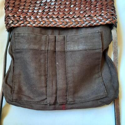Vintage Braided Leather Brown Shoulder Bag