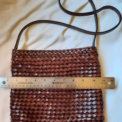 Vintage Braided Leather Brown Shoulder Bag
