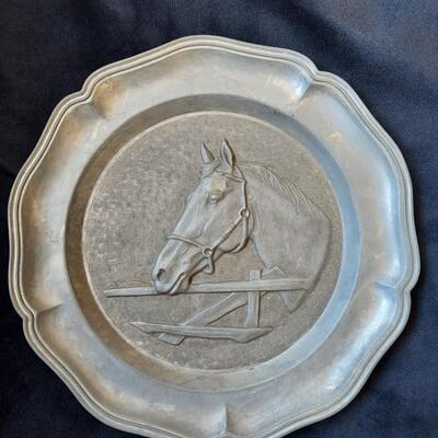 Pewter Horse Plate Wall Decor