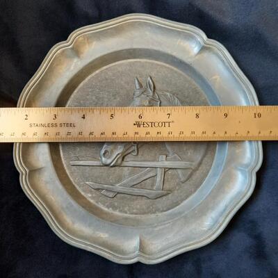 Pewter Horse Plate Wall Decor