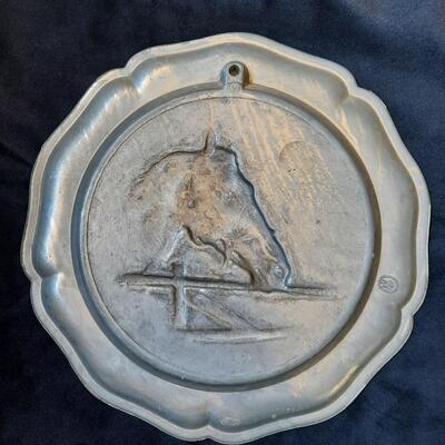 Pewter Horse Plate Wall Decor