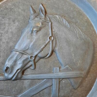 Pewter Horse Plate Wall Decor
