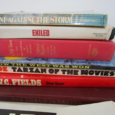 #6 Vintage John F. Kennedy and W.C. Fields Biographies and historical movie books