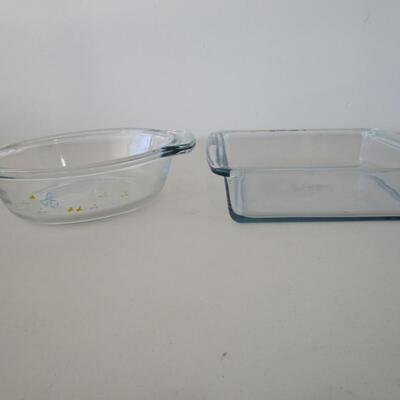 #22 Anchor bowl w/ goose and Pyrex 8x8 dish