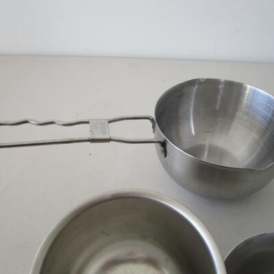 #27 Stainless steel Bowls and butter dish