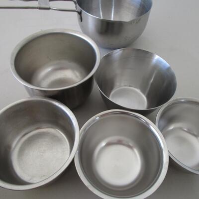 #27 Stainless steel Bowls and butter dish