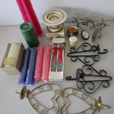 #53 Candles, new and holders
