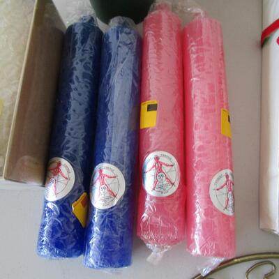#53 Candles, new and holders