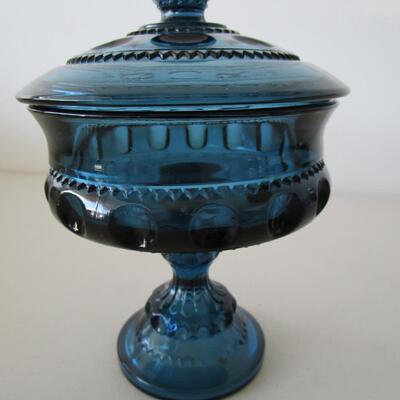 #58 Indiana Glass Co. "King's Crown" Compote dish with lid