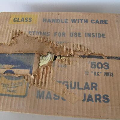 #62 Vintage BRAND NEW Kerr regular mouth pint canning jars