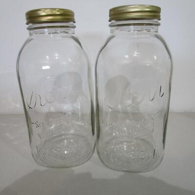 #65 Vintage Kerr 1/2 gallon regular mouth canning jars