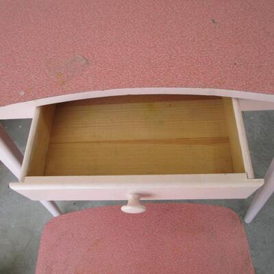 #73 Vintage Pink dressing table with stool