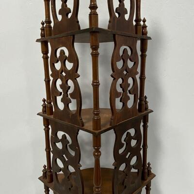 .105. Walnut Corner Shelf | What-Not