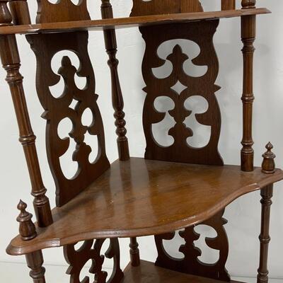 .105. Walnut Corner Shelf | What-Not