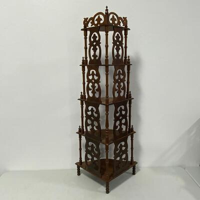 .105. Walnut Corner Shelf | What-Not
