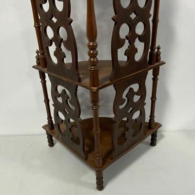 .105. Walnut Corner Shelf | What-Not