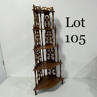 .105. Walnut Corner Shelf | What-Not