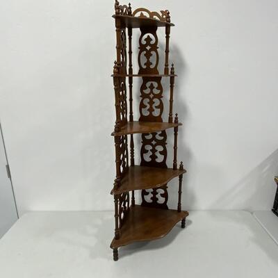 .105. Walnut Corner Shelf | What-Not