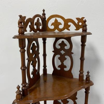.105. Walnut Corner Shelf | What-Not