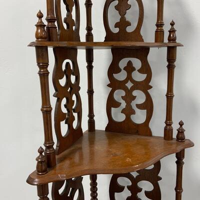 .105. Walnut Corner Shelf | What-Not
