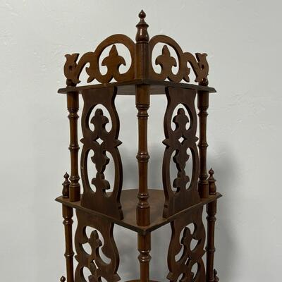 .105. Walnut Corner Shelf | What-Not