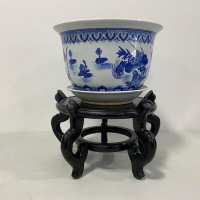 .108. Asian Planter with Under-plate and Stand | c. 1920