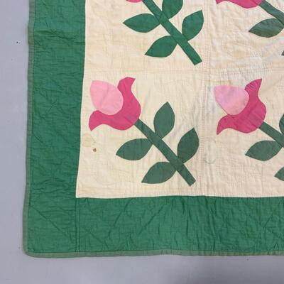 .109. Hand Made Tulip Quilt | c. 1930