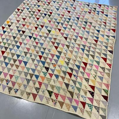 .110. Half-Square Triangle Quilt | c. 1930