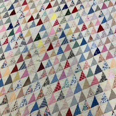 .110. Half-Square Triangle Quilt | c. 1930
