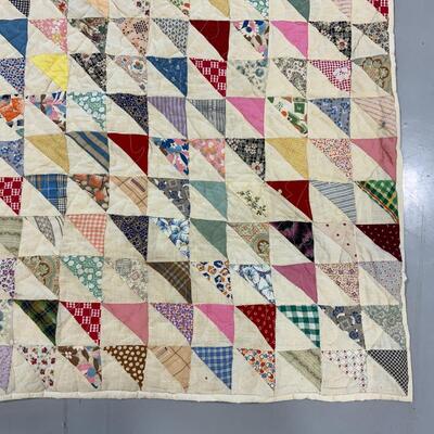 .110. Half-Square Triangle Quilt | c. 1930