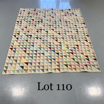 .110. Half-Square Triangle Quilt | c. 1930