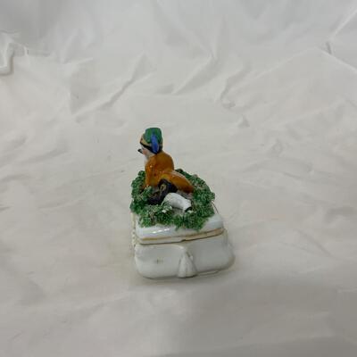 .112. Match Safe | Trinket Box | Boy with Bunny | c. 1870