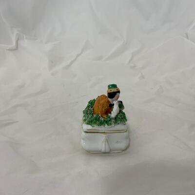 .112. Match Safe | Trinket Box | Boy with Bunny | c. 1870