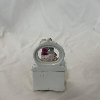 .114. Girl with Doll atop Dresser | Trinket Dish | c, 1870